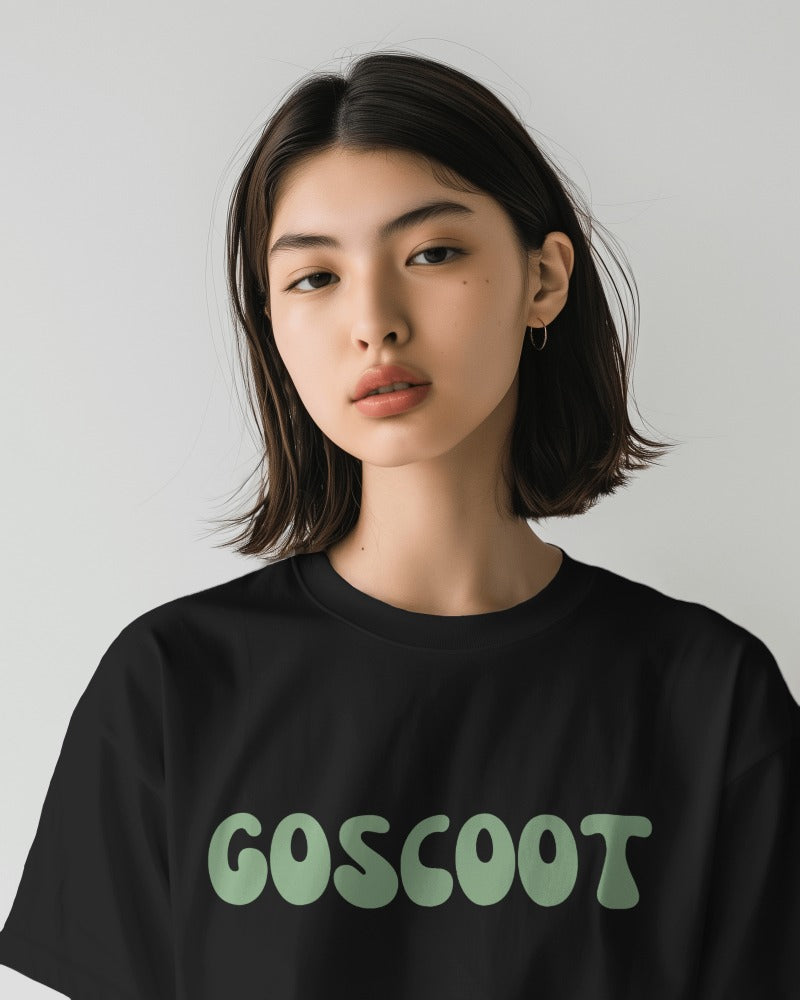 Rocky Fab Black Cotton Go Scoot Printed Half Sleeve T-Shirt