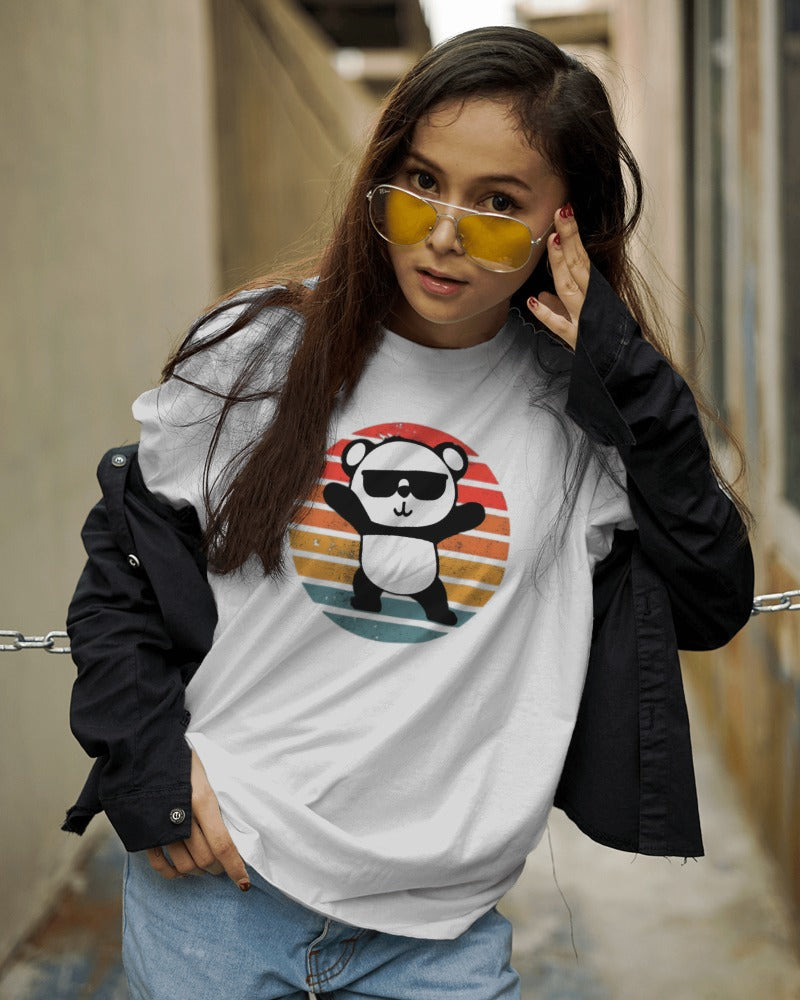 Rocky Fab Baby Panda White Printed Half Sleeve T-Shirt